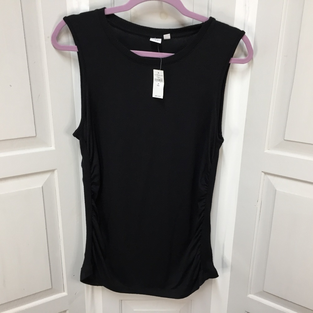 GAP Black Ruched Sweater Tank